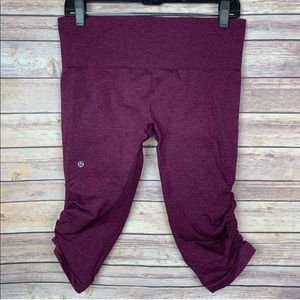 Lululemon In The Flow II Ruched Berry Yum Crop